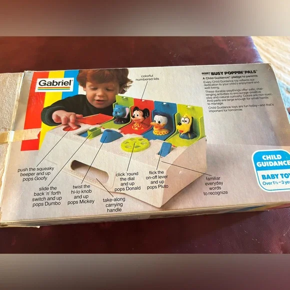 Vintage 1979 Disney Busy Poppin Pals Character Toy with Box - Picture 3 of 6